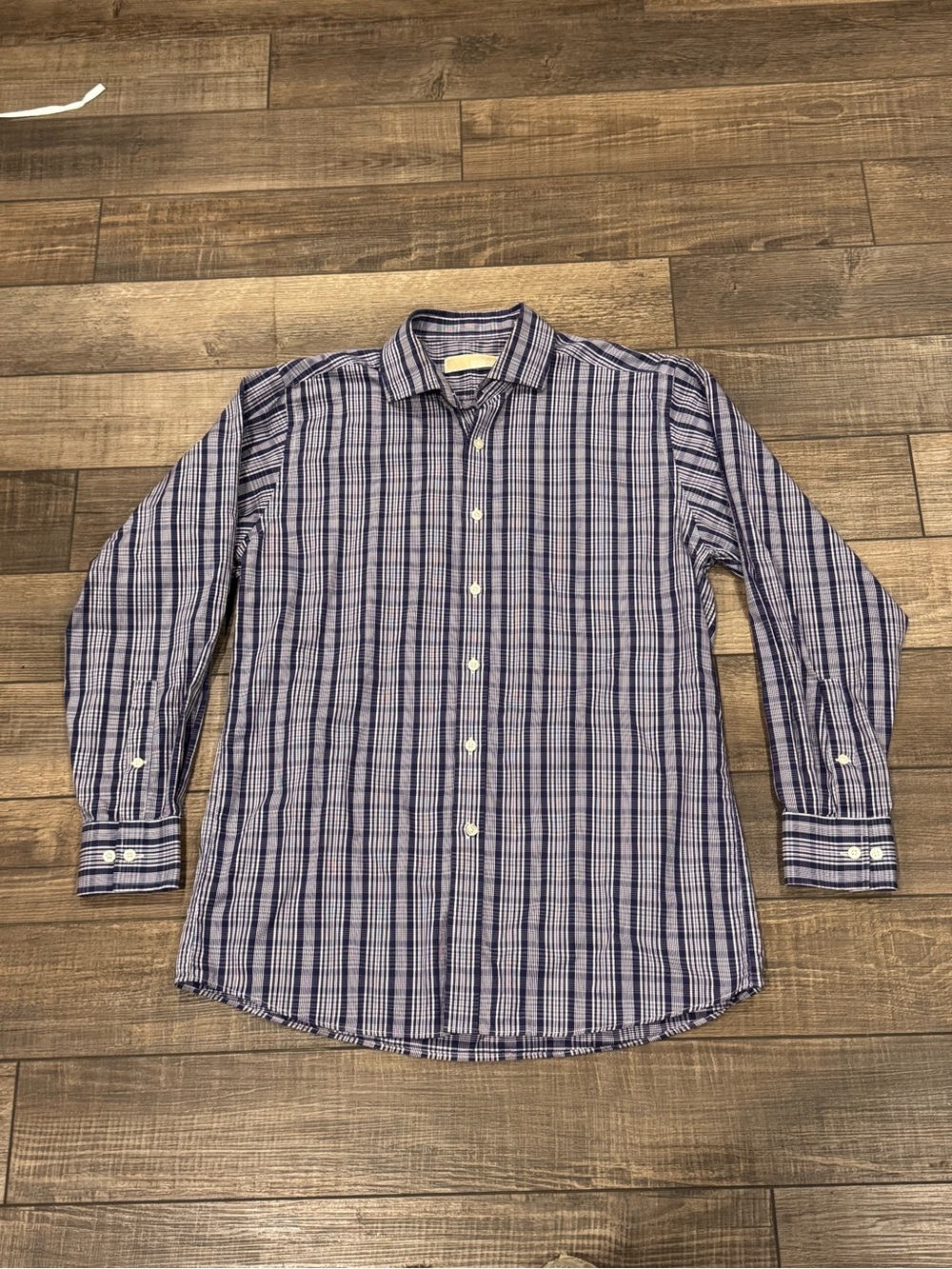 Michael Kors Mens Plaid Long Sleeve Button Down Dress Shirt Sz 15 1/2 32/33